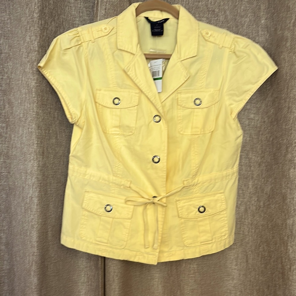 Frenchcuff short sleeve jacket/shirt NWT Size L